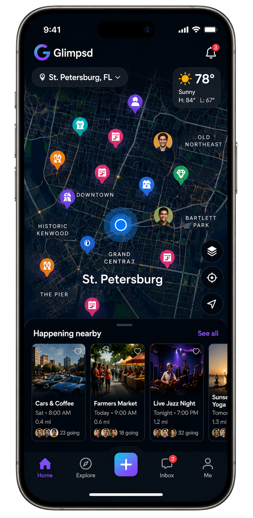 Glimpsd map-first PWA